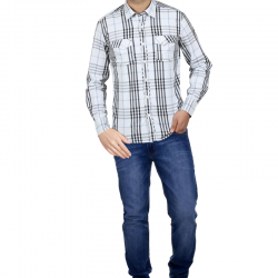 Buy 2 In 1 Bundle Offer, Running Day Casual Long Sleeve Cotton Shirt For Men, Fashionable Blue Jeans For Men, SH003